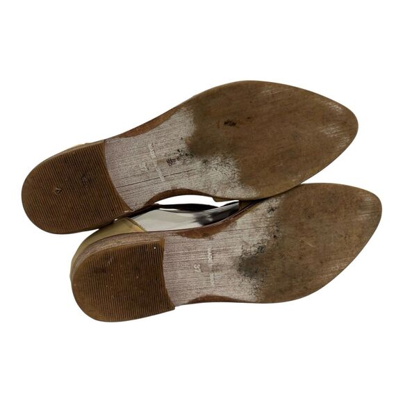 Free People Womens Size 37 Tan Wanderlust Leather Woven Flats Pointed Toe Cutout - Picture 7 of 9